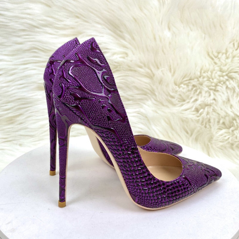 Purple 12 cm High Heel Stiletto's - Your Shiny Clothes