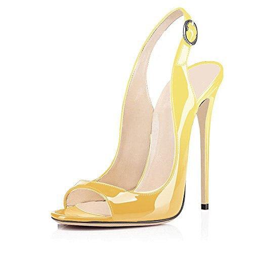 Patent Leather High Heeled Peep Toe Sandals - Your Shiny Clothes