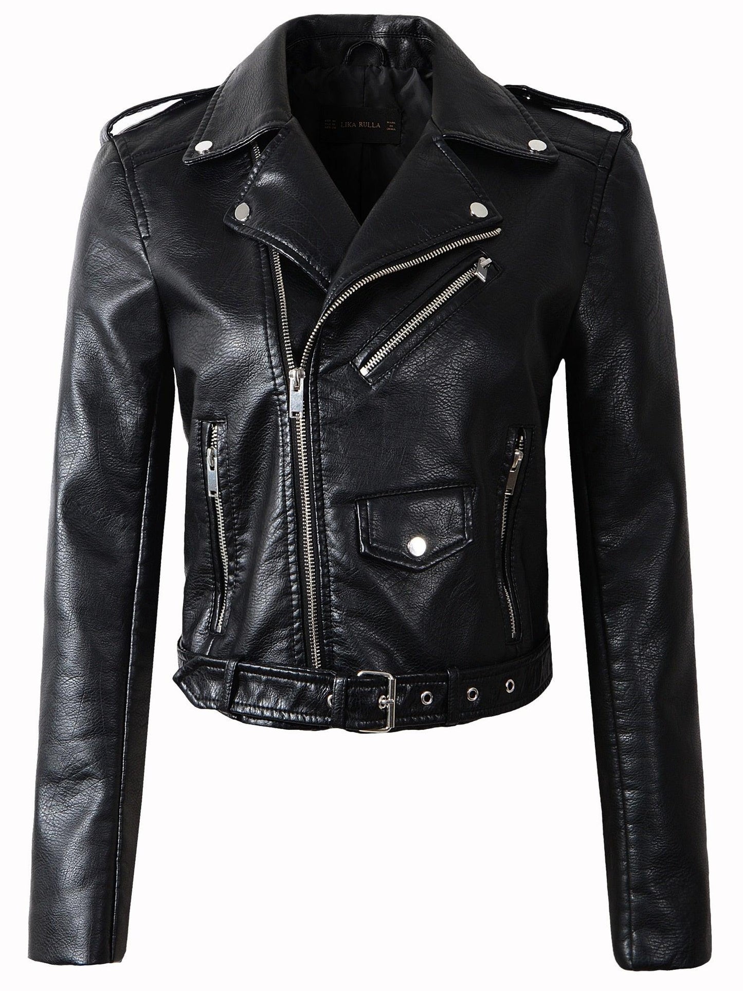 Motorcycle  Faux Leather Jacket - Your Shiny Clothes