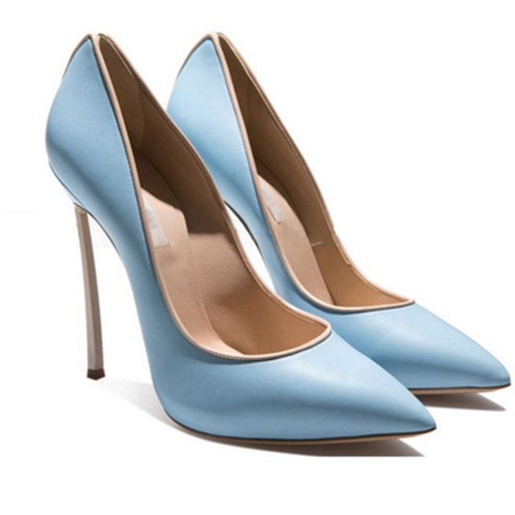 Contrast Coloured 12 cm High Heel Pumps - Your Shiny Clothes