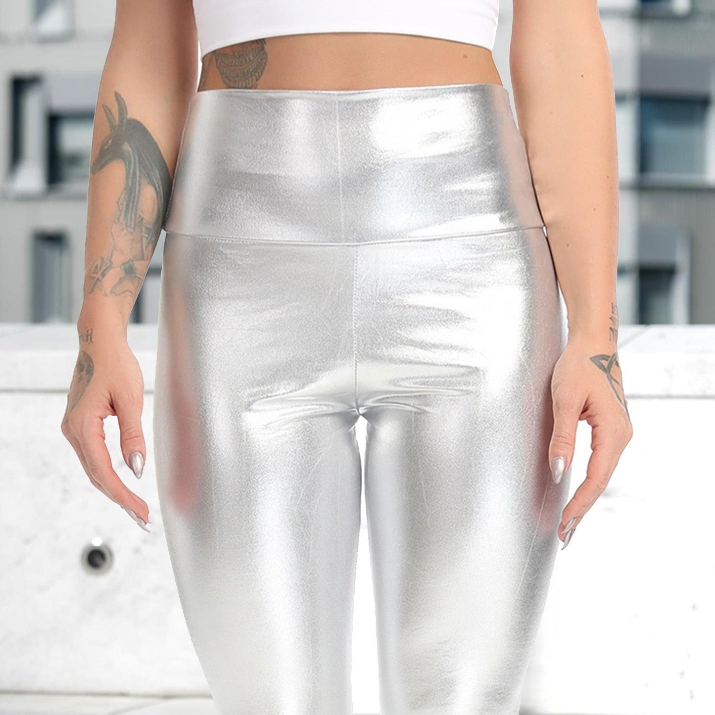 PU Leather High Waist Leggings - Your Shiny Clothes