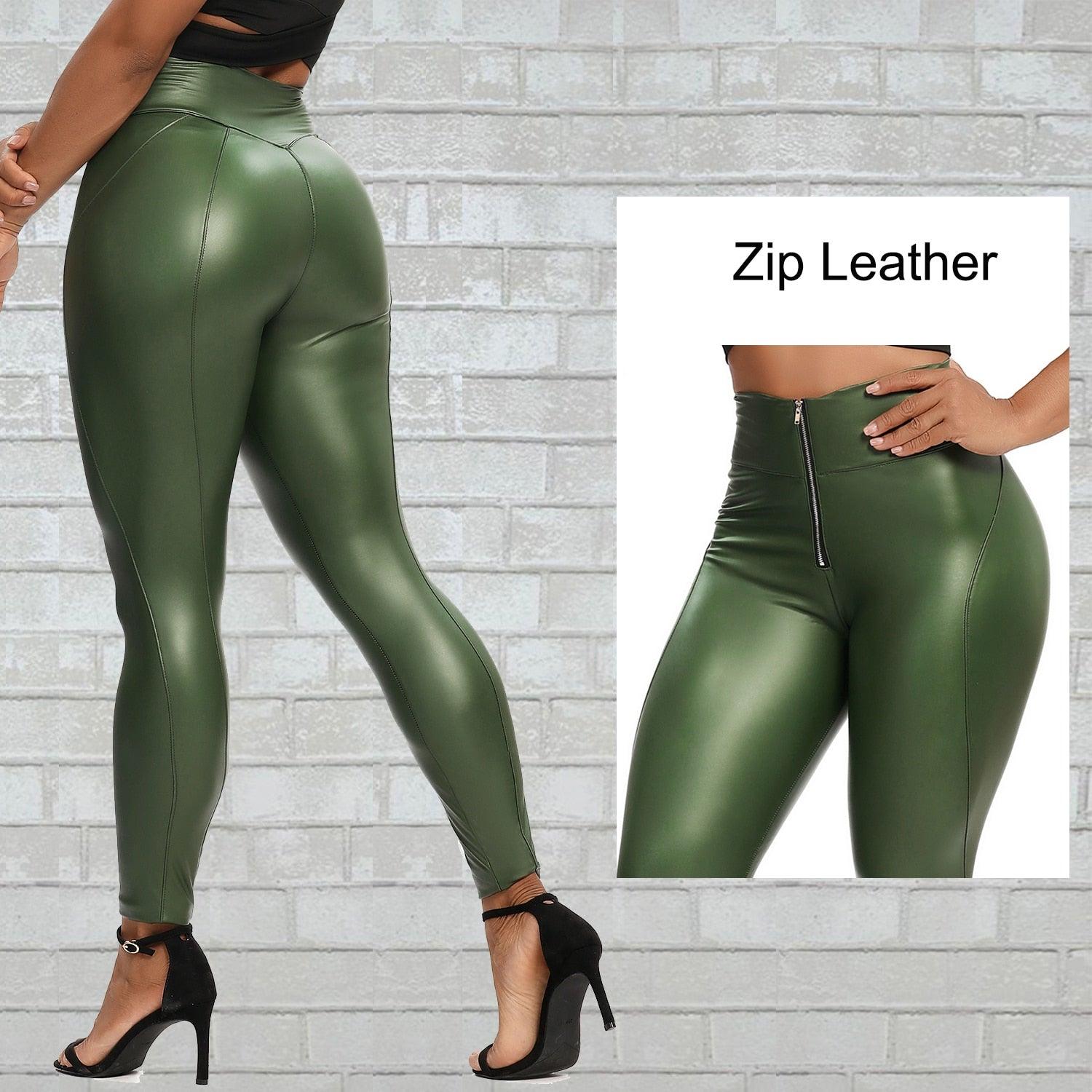 High Waist Faux Leather Leggings - Your Shiny Clothes