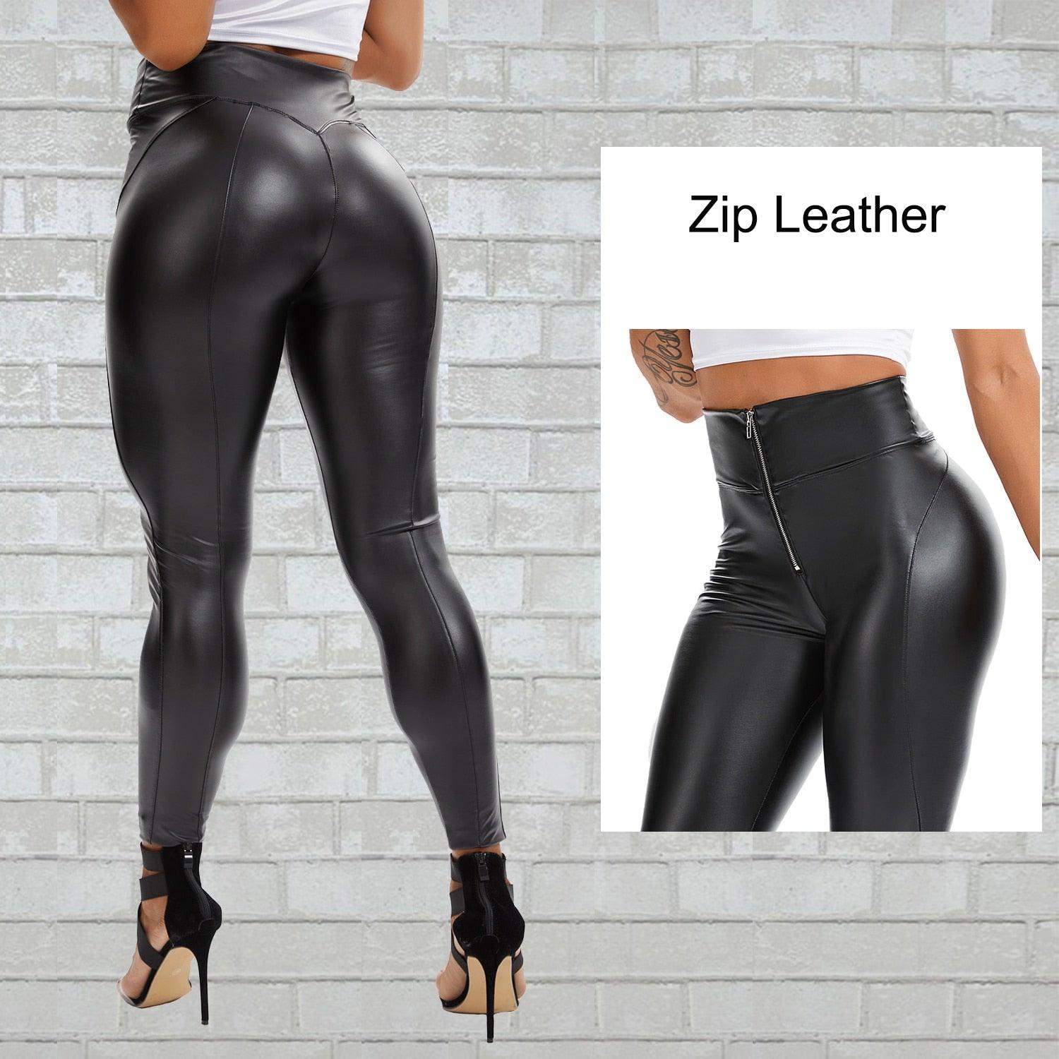 High Waist Faux Leather Leggings - Your Shiny Clothes