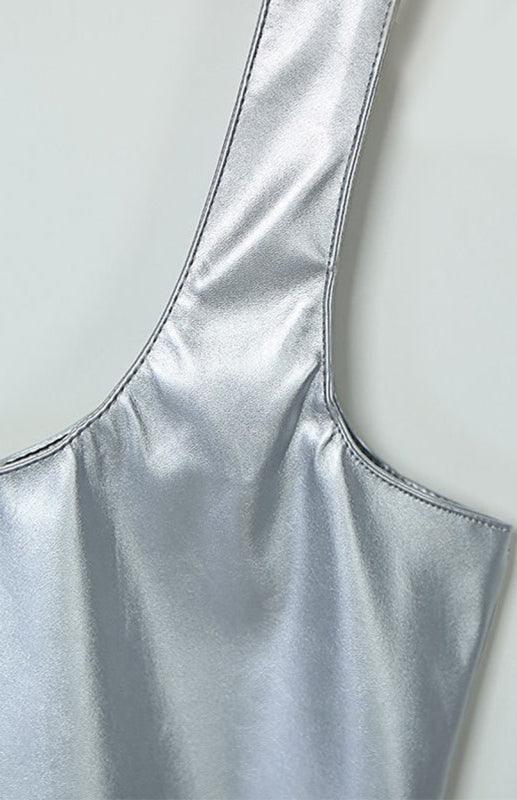 Tight Fitting Sleeveless Patent Leather Dress - Your Shiny Clothes