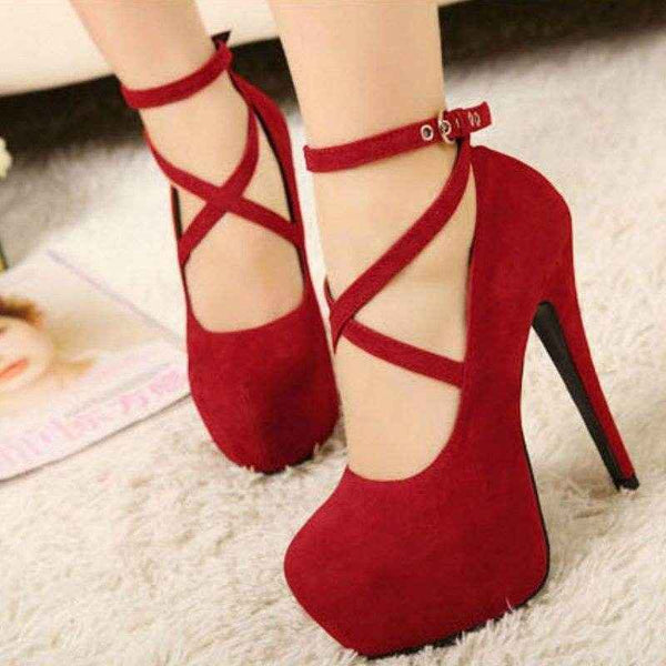 Faux Suede Platform Pumps in Various Colours