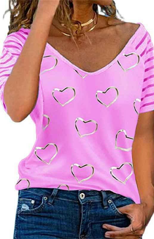 Kakaclo Heart Print Top for Women - Stylish & Cute - Your Shiny Clothes