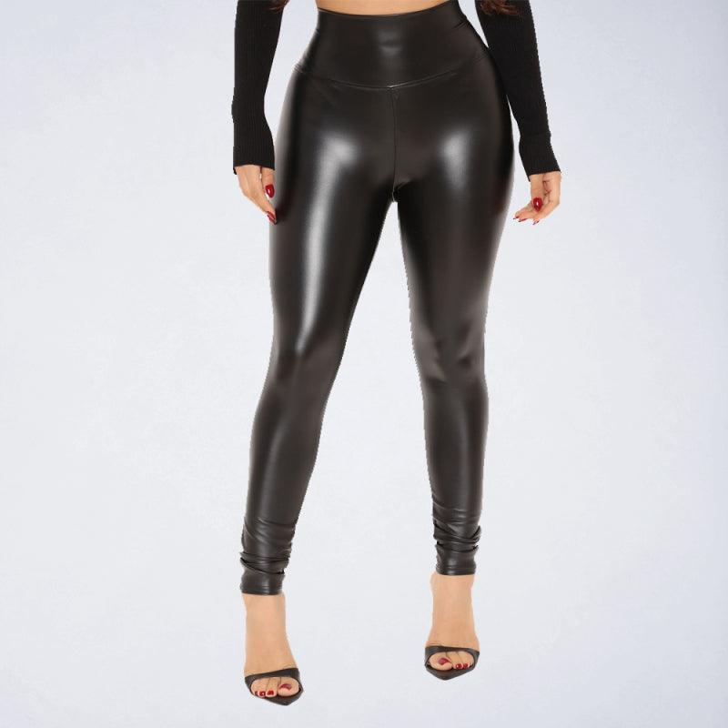 Pull-on Styling Faux Leather Legging - Your Shiny Clothes