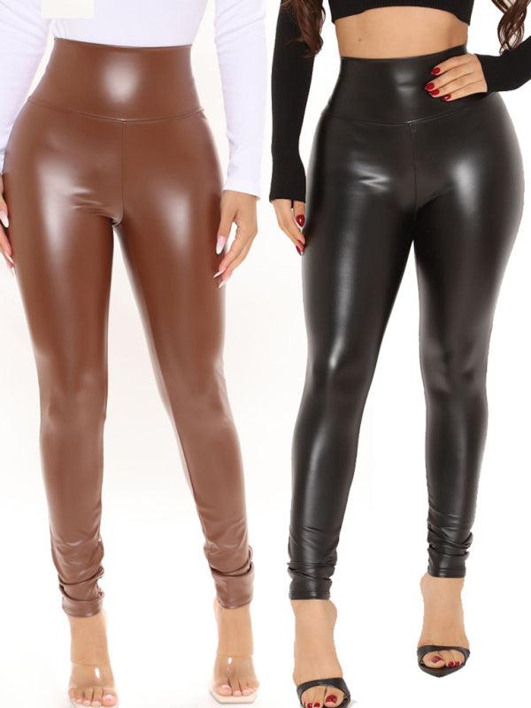 Pull-on Styling Faux Leather Legging - Your Shiny Clothes