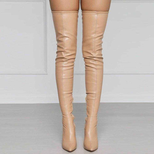 YSC PU Leather Over the Knee Boots for Stylish Looks