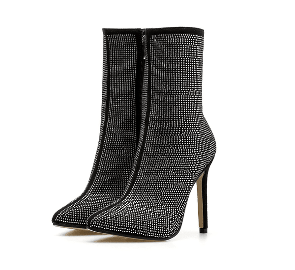 YSC Rhinestone Ankle Boots for Glamorous Style - Your Shiny Clothes