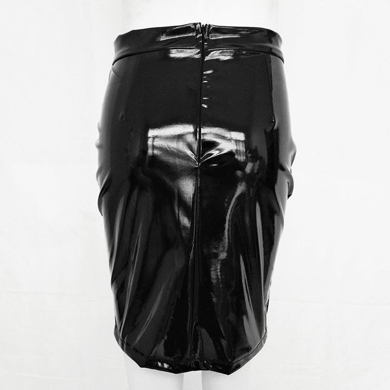 High Waist Shiny Faux Leather Pencil Skirt - Your Shiny Clothes