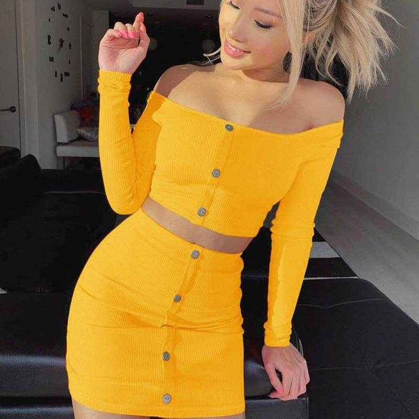 Two Piece Bodycon Outfit in Various Colours